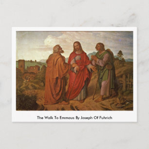 De wandeling naar Emmaus door Joseph van Fuhrich Briefkaart