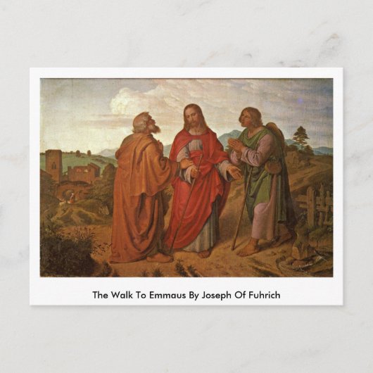 De wandeling naar Emmaus door Joseph van Fuhrich Briefkaart (Voorkant)