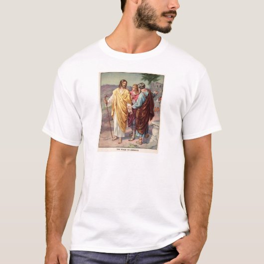 De wandeling naar emmaus t-shirt (Voorkant)