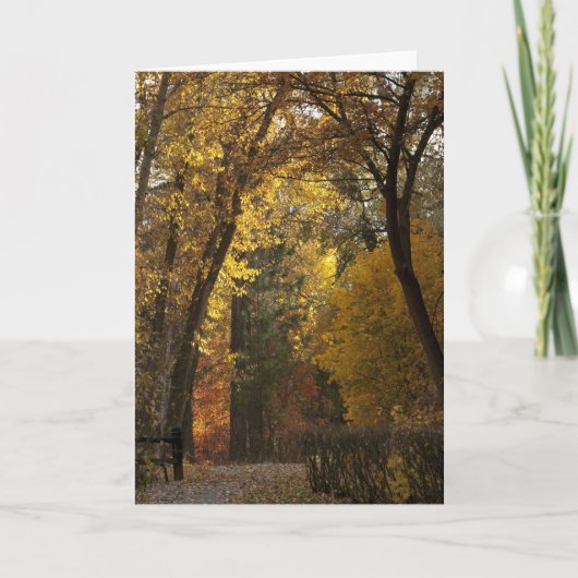 De Wandeling van de herfst door Park Greenough Feestdagen Kaart (Voorkant)