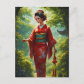 De wandeling van de kimono briefkaart (Voorkant)