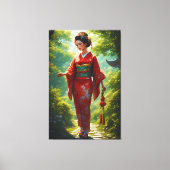 De wandeling van de kimono canvas afdruk (Voorkant)