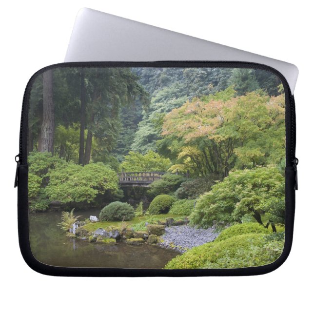 De Wandelvijver met Maanbrug Laptop Sleeve (Voorkant)