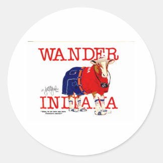 De Wander Indiana Cow Ronde Sticker