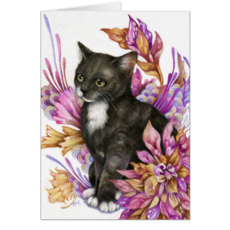 De Wanderer - Cute Tuxedo Cat Art Card