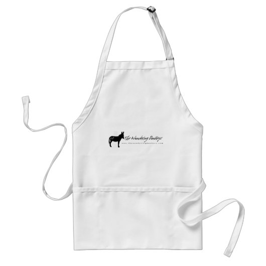 De Wandering Donkeys White Logo Apron Standaard Schort (Voorkant)
