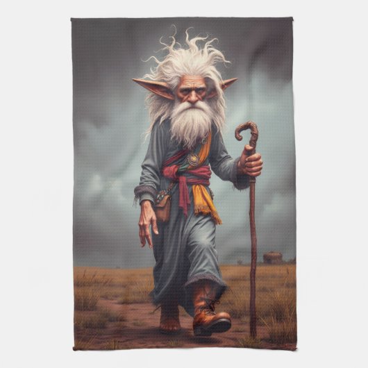 De Wandering Elf Wizard Theedoek (Verticaal)
