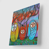 De wandklok van de Owl Family (Hoek)