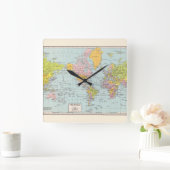 De wandklok van de Wereldkaart (Huis)