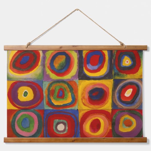 De wandtapijten van Kandinsky's pleinen Hangend Wandkleed (Voorkant)