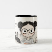 De wanhoop van een liefhebbende lezer tweekleurige koffiemok (Center)