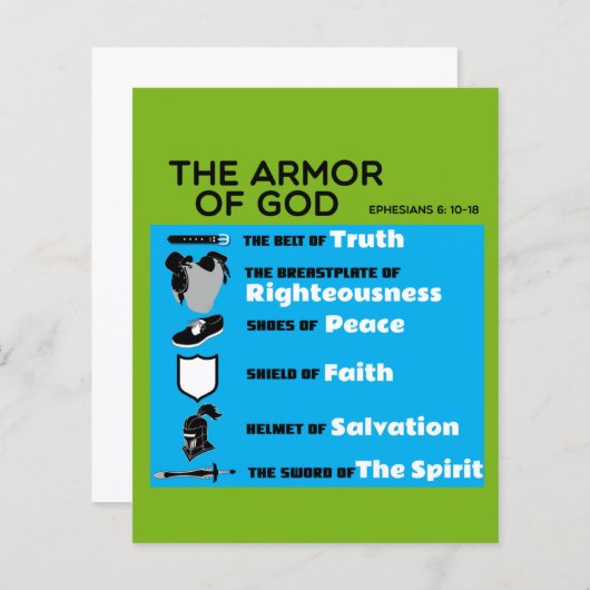 De wapenrusting van God Kaart (Voorkant / Achterkant)