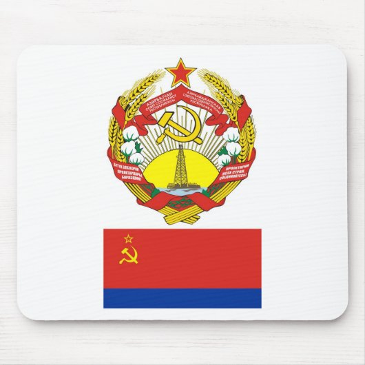 De wapens en de vlag van de Azerbeidzjan Sovjet-so Muismat (Voorkant)