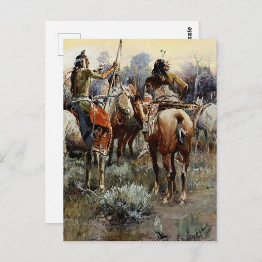 "De wapenstilstand" Westerne kunst van Charles M R Briefkaart (Voorkant / Achterkant)