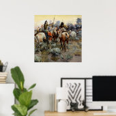 "De wapenstilstand" Westerne kunst van Charles M R Poster (Thuiskantoor)