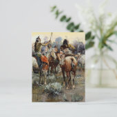 “De Wapenstilstand” Westerse kunst van Charles M R Briefkaart (Staand voorkant)