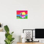 De ware afbeelding weerkaatst in de spiegel. poster (Thuiskantoor)