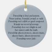 De ware betekenis van vriendschap (1 Corinthians 1 Keramisch Ornament (Achterkant)