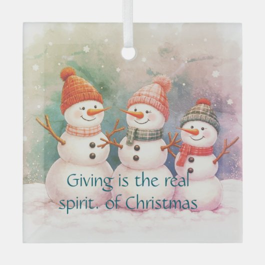 De ware geest van Kerstmis  Glas Ornament (Voorkant)