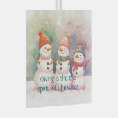 De ware geest van Kerstmis  Glas Ornament (Voorkant Rechts)