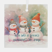 De ware geest van Kerstmis  Glas Ornament (Achterkant)