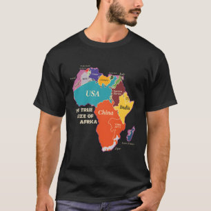 De ware grootte van Afrika T-shirt