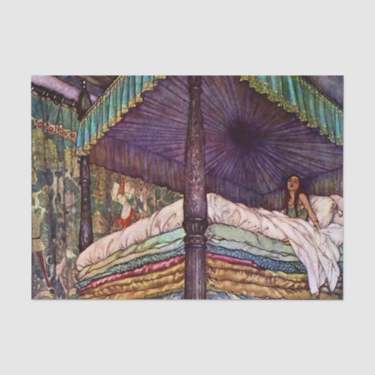 “De ware prinses” door Edmund Dulac Tissuepapier (Voorkant)