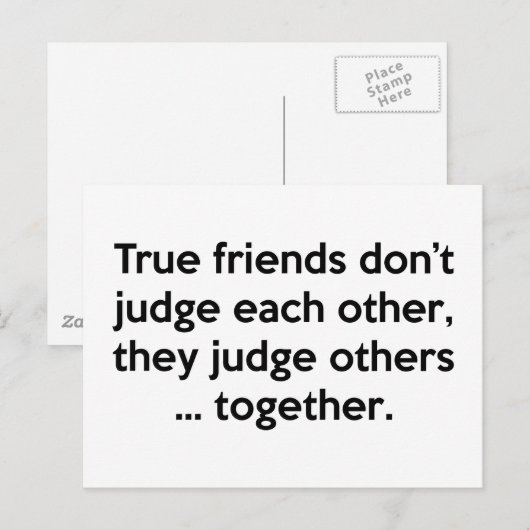 De ware vrienden doen elkaar niet, ze beoordelen a briefkaart (Voorkant / Achterkant)