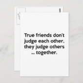 De ware vrienden doen elkaar niet, ze beoordelen a briefkaart (Voorkant / Achterkant)