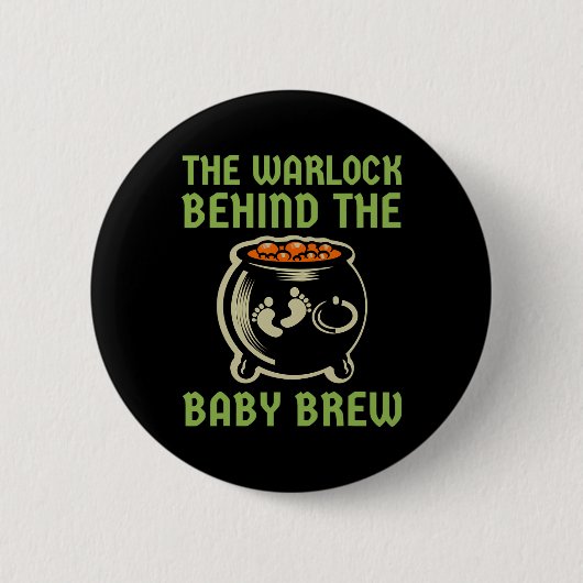 De Warlock achter het Halloween kostuum Ronde Button 5,7 Cm (Voorkant)