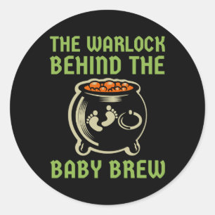 De Warlock achter het Halloween kostuum Ronde Sticker