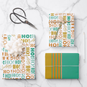 De warme kerstman! HO! HO! Kerstgroet Inpakpapier Vel