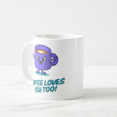 De warme omhelzing van koffie koffiemok (Voorkant links)