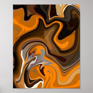 De warme stromen van abstracte expressie poster
