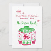 De warme Winter wenst de Sweater van Kerstmis Kaart (Achterkant)