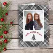 De warme Winter wenst Plaid Nette Kerstmis van de Feestdagen Kaart