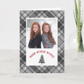 De warme Winter wenst Plaid Nette Kerstmis van de Feestdagen Kaart (Voorkant)