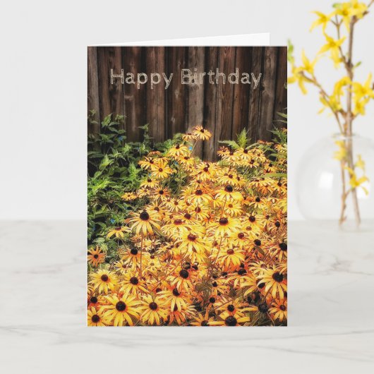 De warme Zonnige Kaart van de Verjaardag van (Gele Bloem)