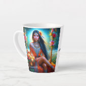 De warmte van de liefde in elk schip latte mok (Linkerhoek)