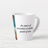 De warmte van de liefde in elk schip latte mok (Rechterhoek)