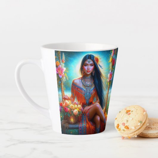 De warmte van de liefde in elk schip latte mok (In situ)