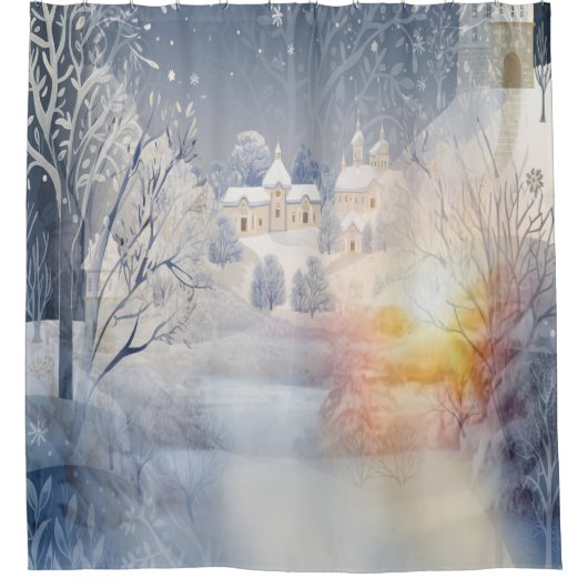 De warmte van de zon in de winter douchegordijn (Voorkant)