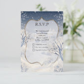 De warmte van de zon in de winter RSVP kaartje (Staand voorkant)