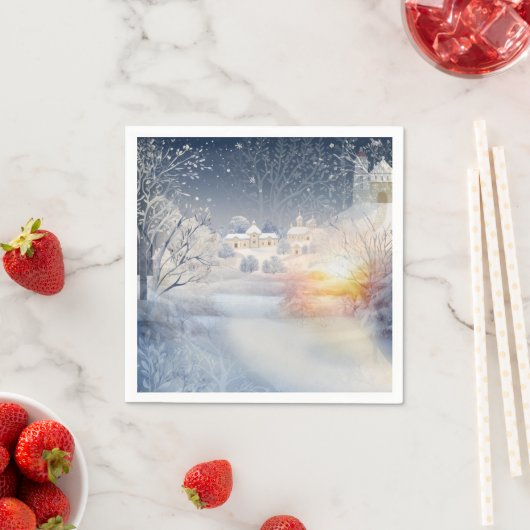 De warmte van de zon in de winter servet (Insitu)