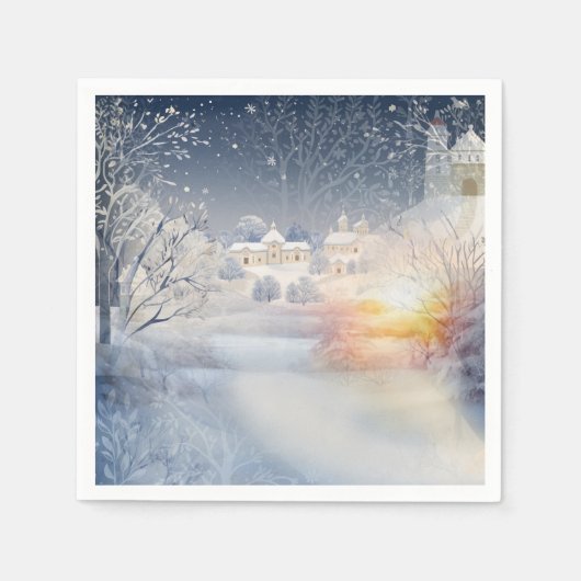 De warmte van de zon in de winter servet (Voorkant)