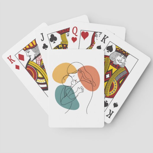 De warmte van een moeders omhelzing: minimalistisc pokerkaarten (Achterkant)