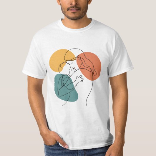 De warmte van een moeders omhelzing: Minimalistisc T-shirt (Voorkant)