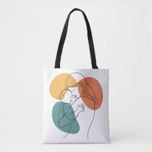 De warmte van een moeders omhelzing: minimalistisc tote bag