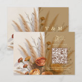 De warmte van herfst bruiloft QR code RSVP kaart (Voorkant / Achterkant)