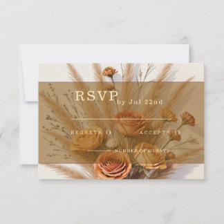 De warmte van herfst bruiloft RSVP kaarten Kaartje
